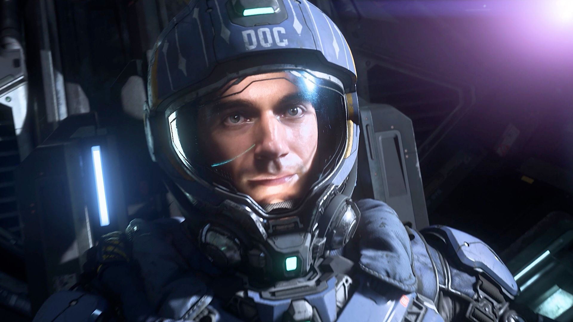 Henry Cavill's character Ryan Enright in a cockpit, official Squadron 42 still (image: Cloud Imperium Games)