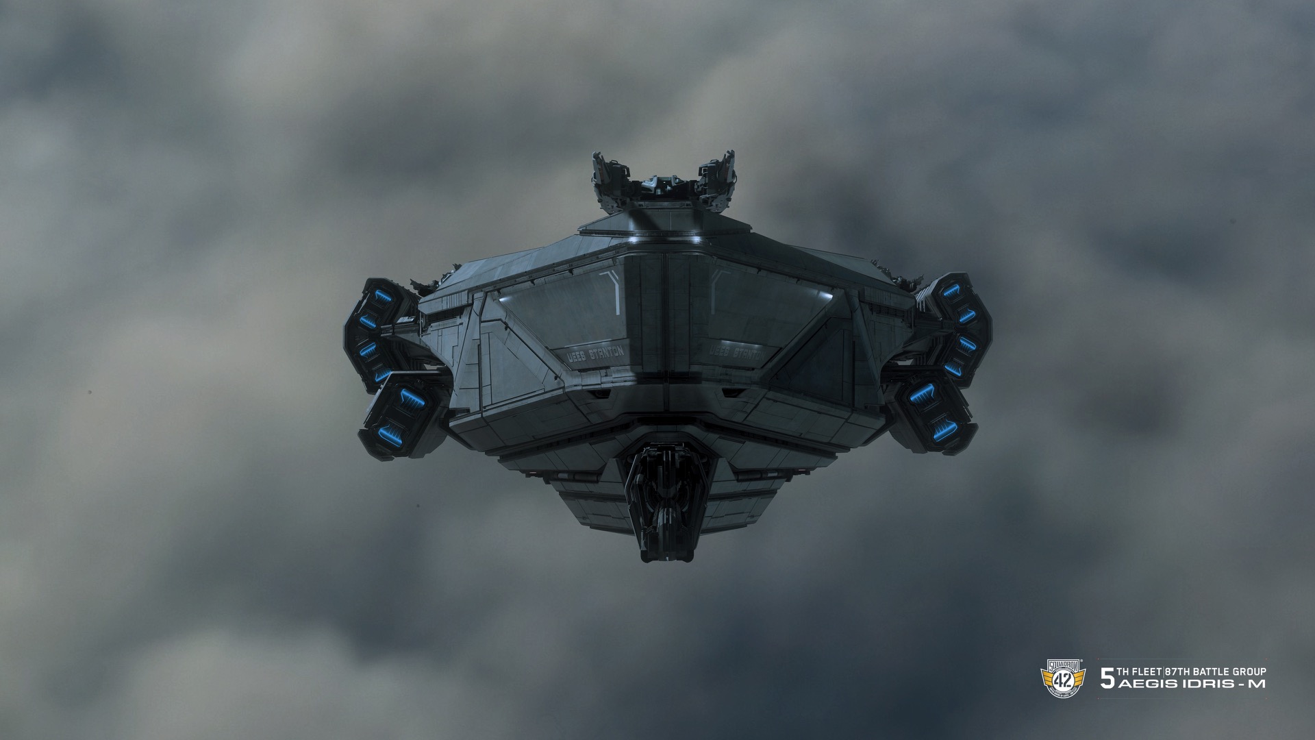 Official Squadron 42 artwork of an Idris-class frigate in deep space